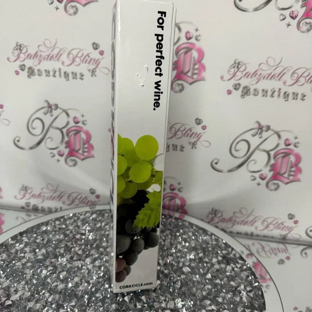Corkcicle wine cooler chiller stick ice 🧊 cold 🥶 clear and tan cork top BNWT